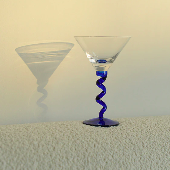 Spiral cocktail glass
