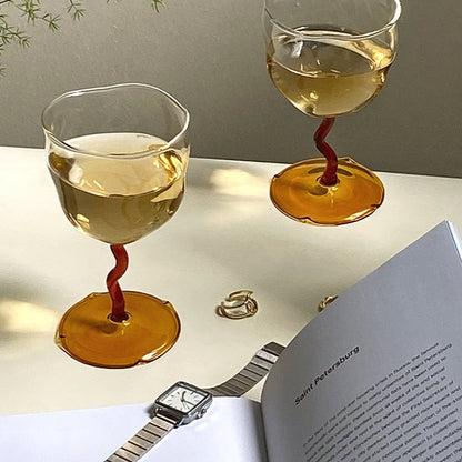 uneven wine glass