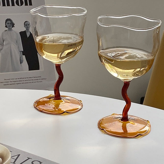 uneven wine glass